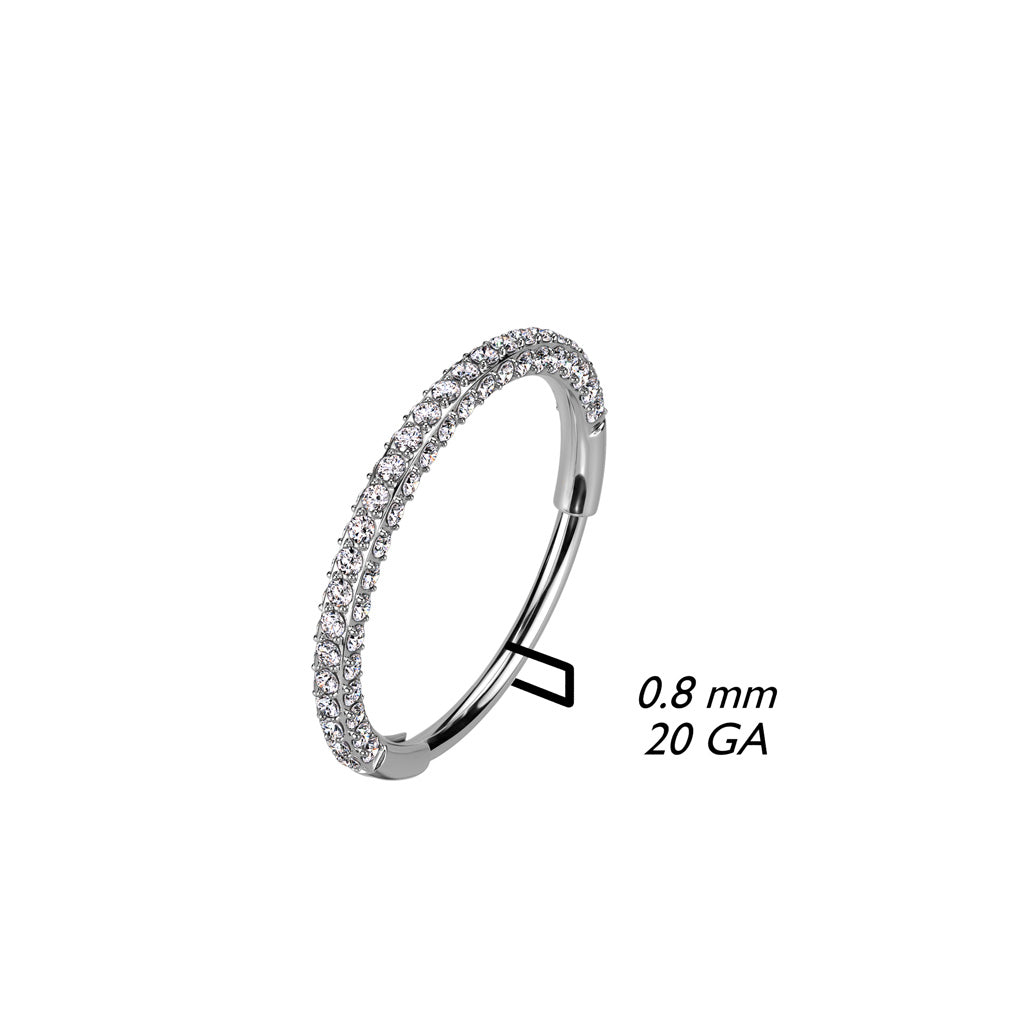 TITANIUM ULTIMATE MULTI CRYSTAL SIDED NOSE HOOP - 8MM