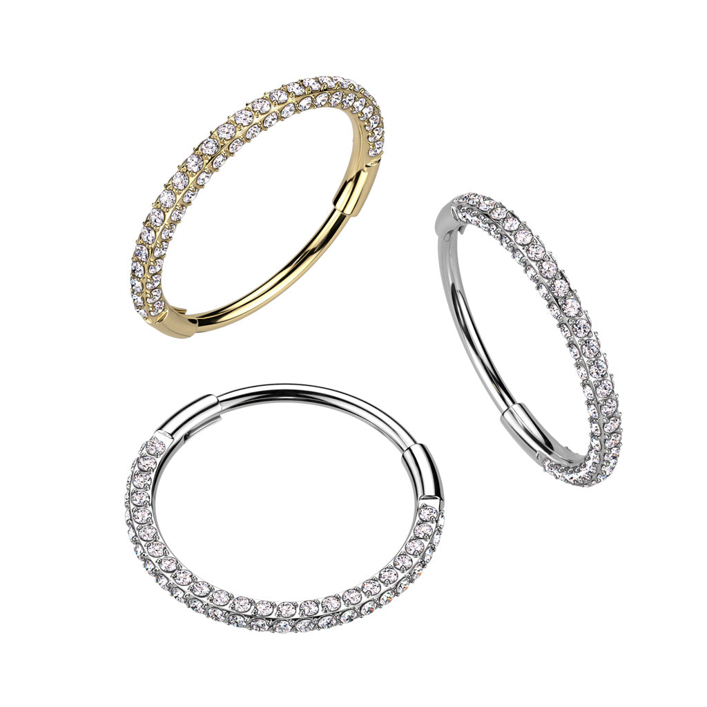 TITANIUM ULTIMATE MULTI CRYSTAL SIDED NOSE HOOP - 8MM