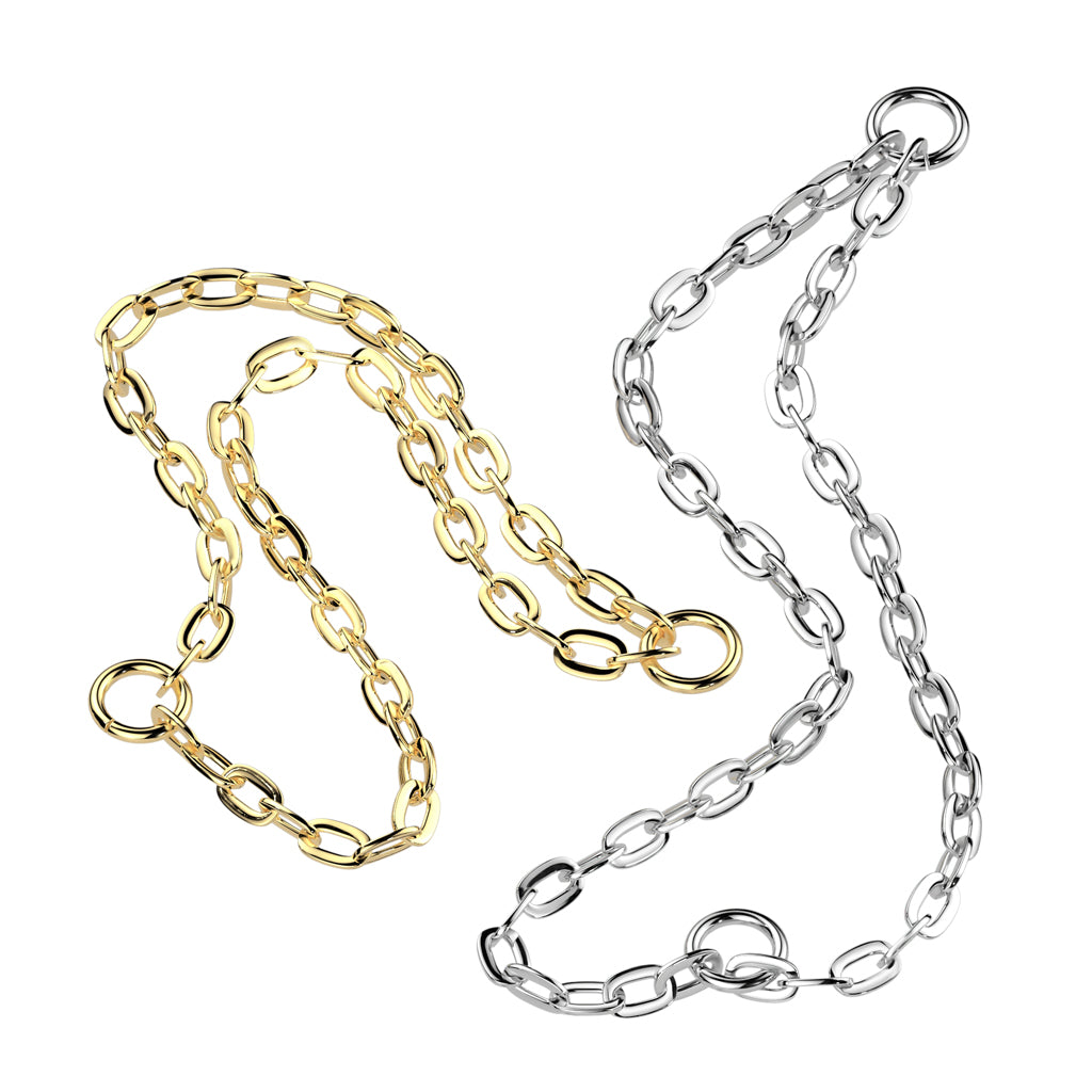 TITANIUM DOUBLE CHAIN PIERCING CONNECTOR CHAIN - 30MM