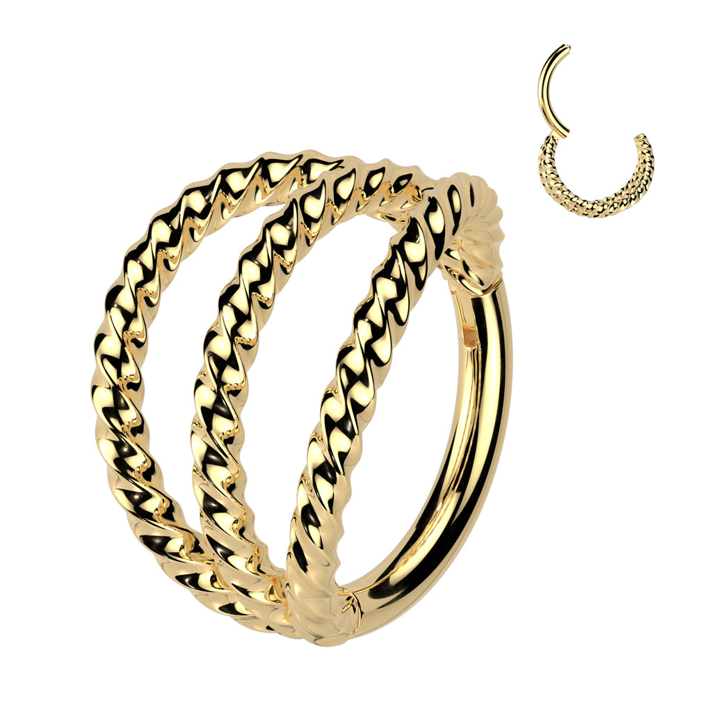 TRIPLE BRAIDED 10MM CONCH HOOP - 16 GAUGE