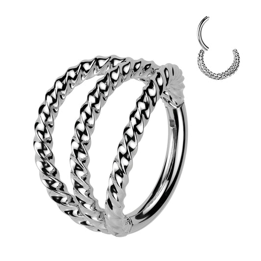 TRIPLE BRAIDED 10MM CONCH HOOP - 16 GAUGE