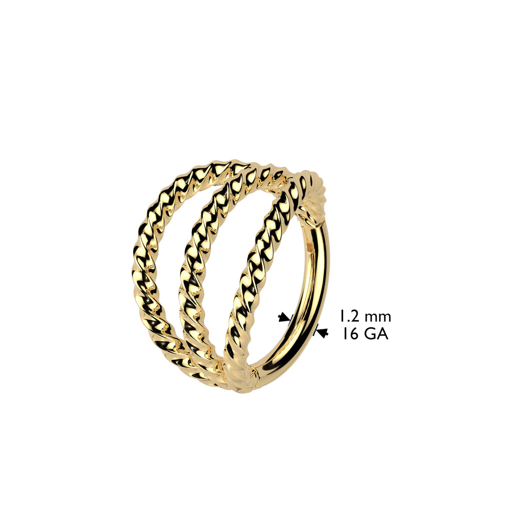 TRIPLE BRAIDED 10MM CONCH HOOP - 16 GAUGE