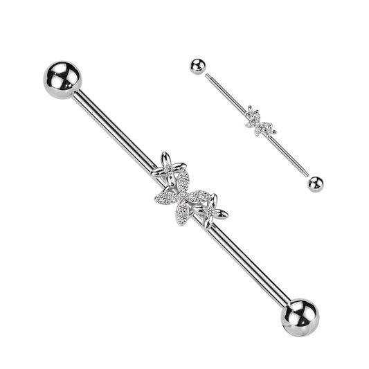 CRYSTAL KISSES INDUSTRIAL BARBELL - 38MM