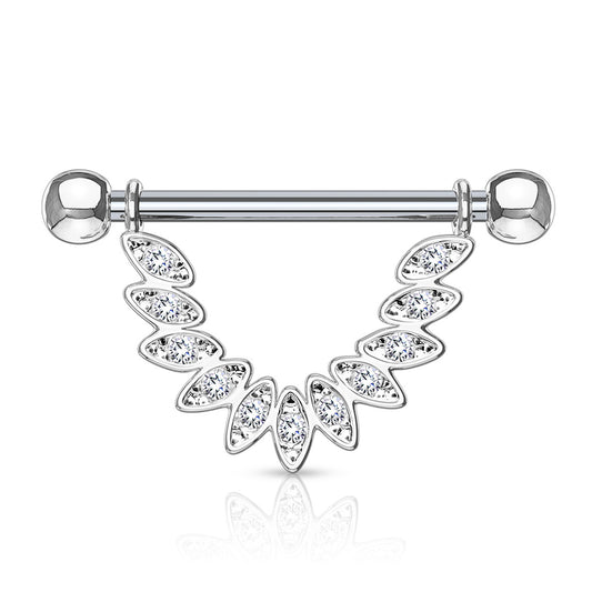 CRYSTAL TEARDROP NIPPLE BAR