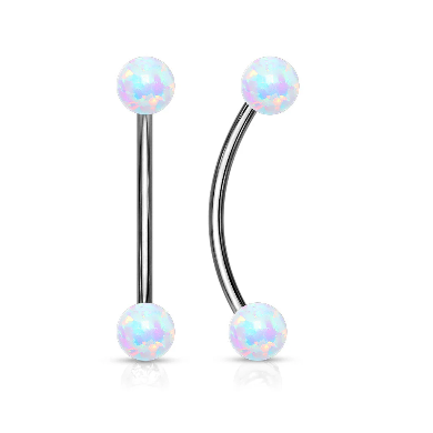 14MM DOUBLE MINI OPAL CURVED BARBELL