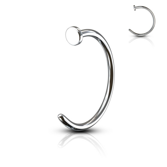 22G PLAIN HALF HOOP NOSE RING - 8MM