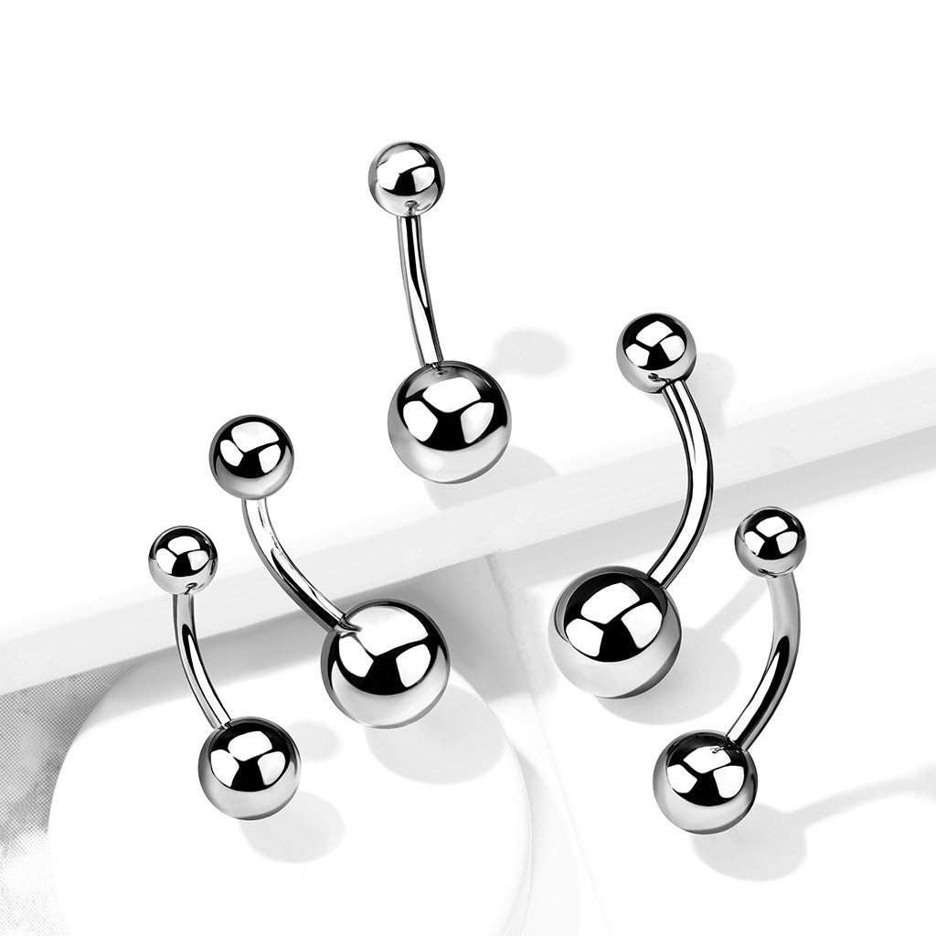 TITANIUM PLAIN BARBELL - 14 GAUGE - 10MM