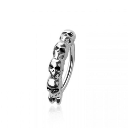 SKULL LINED BELLY CLICKER HOOP - 10MM