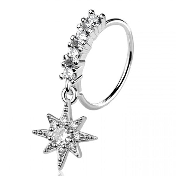 NORTHERN STAR CHARM BENDABLE NOSE RING HOOP - 20 GAUGE - 8MM (Copy)