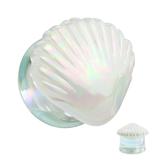 MERMAID SHELL IRIDESCENT GLASS PLUG
