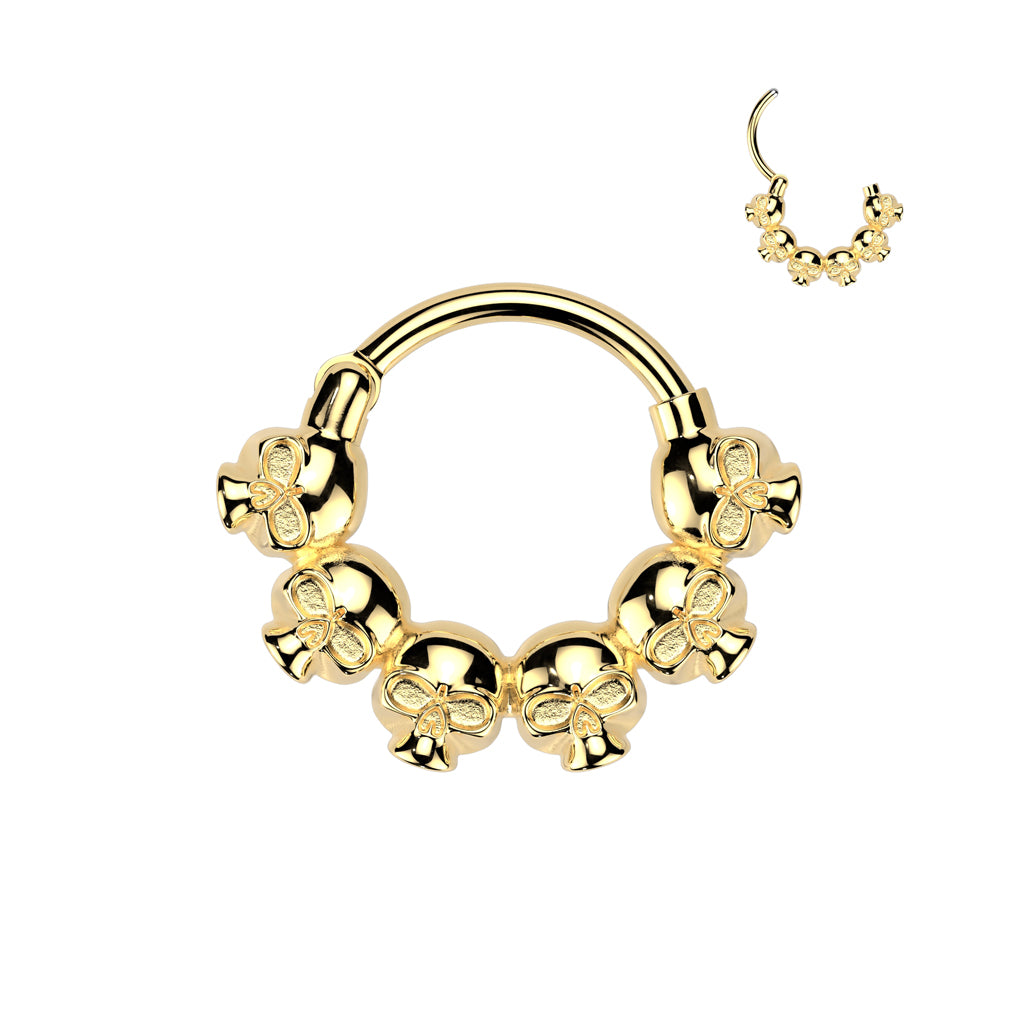 MINI SKULL LINED 8MM HINGE CLOSE HOOP - 16 GAUGE