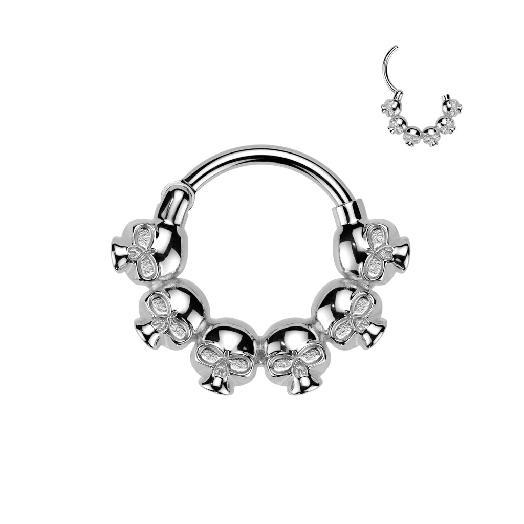 MINI SKULL LINED 8MM HINGE CLOSE HOOP - 16 GAUGE