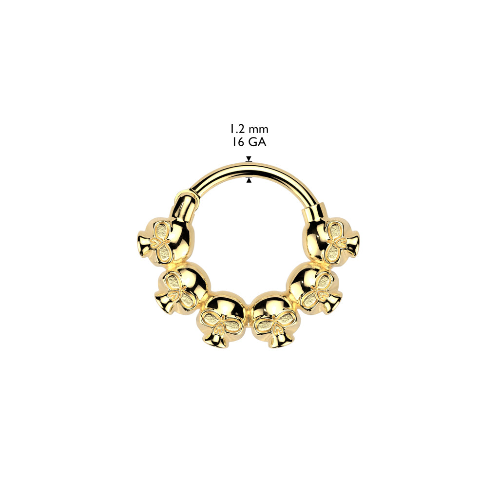 MINI SKULL LINED 8MM HINGE CLOSE HOOP - 16 GAUGE