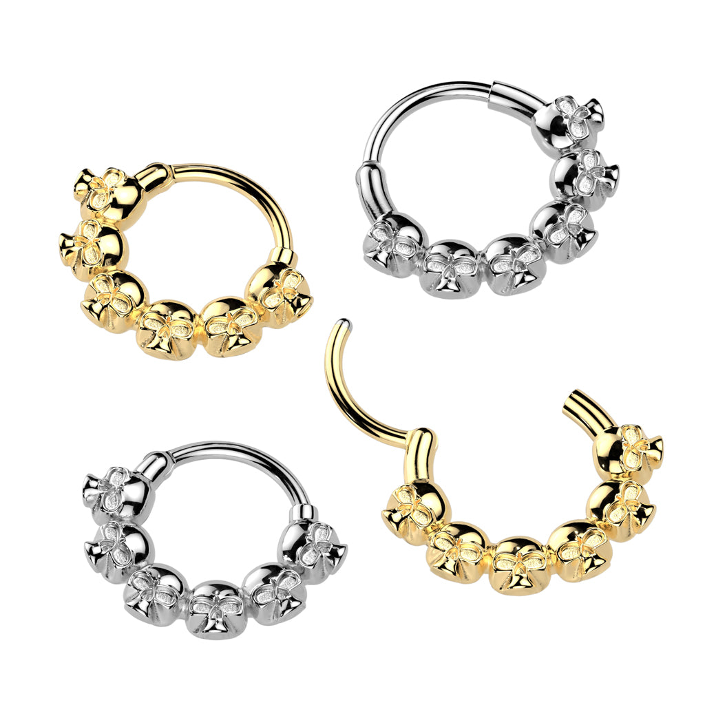 MINI SKULL LINED 8MM HINGE CLOSE HOOP - 16 GAUGE