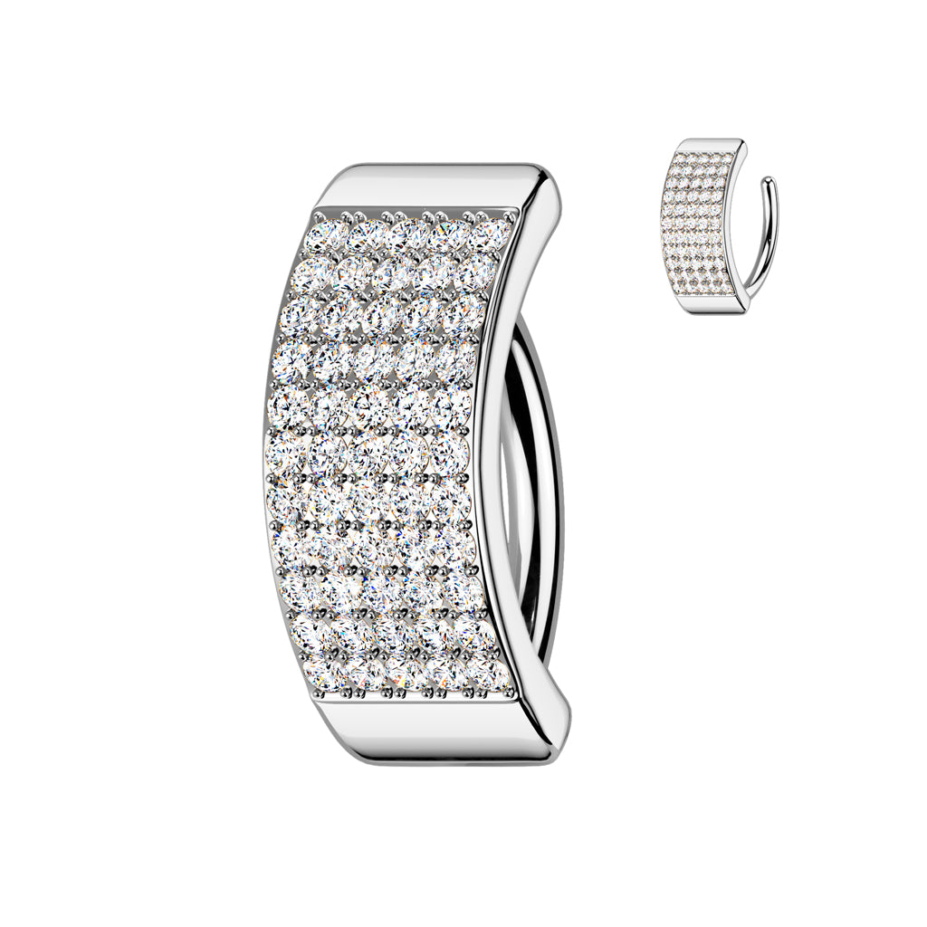 ULTIMATE CRYSTAL BELLY CLICKER HOOP - 11MM - 14 GAUGE