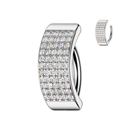 ULTIMATE CRYSTAL BELLY CLICKER HOOP - 11MM - 14 GAUGE