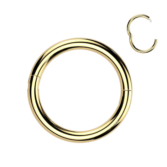 TITANIUM 7MM SOLID SEGMENT HINGE CLOSE RING HOOP - 16 GAUGE