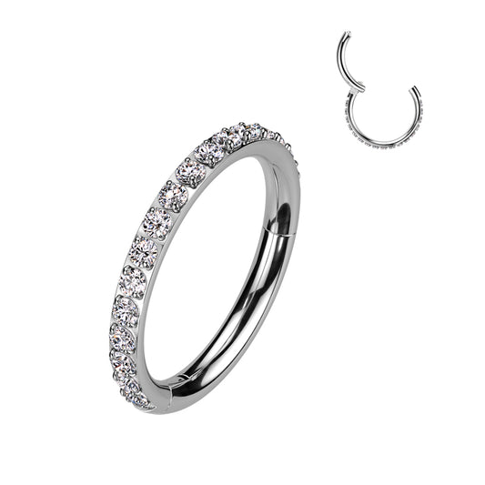 TITANIUM SINGLE CRYSTAL ROW CONCH HOOP - 10MM