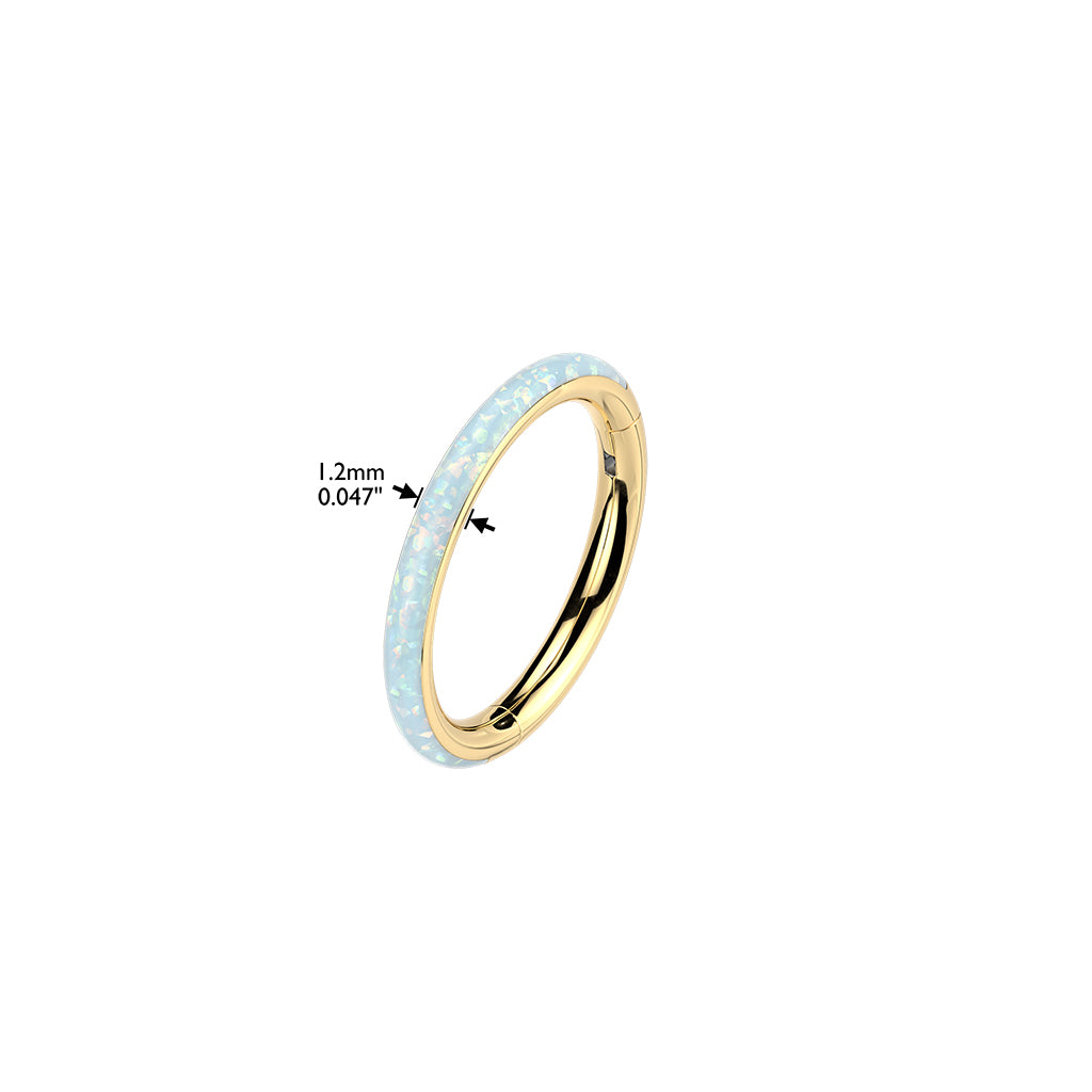 TITANIUM GOLD OPAL LINED NOSE / EAR HOOP - 20 GAUGE - 8MM