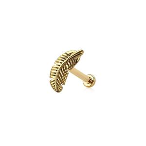 FEATHER THREADLESS FLATBACK LABRET STUD -8MM