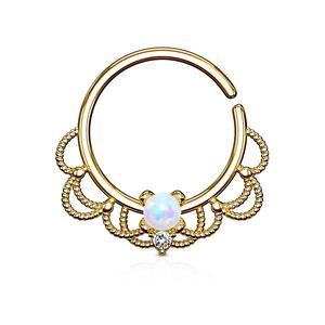 16 gauge Opal set bendable hoop