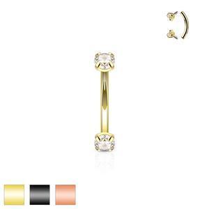 SPARKLE DOUBLE CRYSTAL 8MM CURVED BARBELL