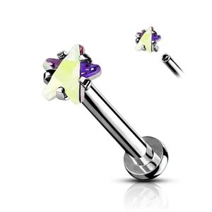 DAINTY CRYSTAL STAR MICRO FLAT BACK LABRET - 6MM & 8MM