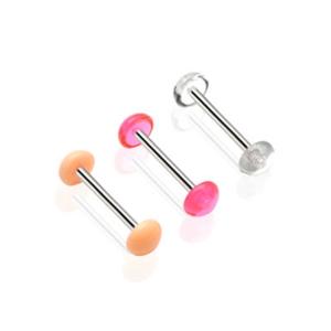 ACRYLIC FLAT BASE DOME TOPPED TONGUE BARBELL