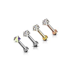 DAINTY CRYSTAL STAR MICRO FLAT BACK LABRET - 6MM & 8MM