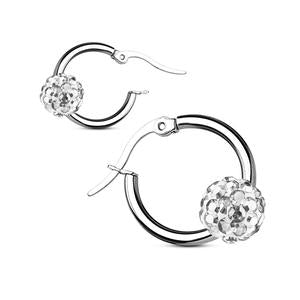 DISCO BALL HOOP EARRINGS -14MM