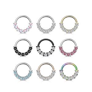 SPARKLE FRONT FACING CRYSTAL JEWELLED BENDABLE HOOP - 8MM