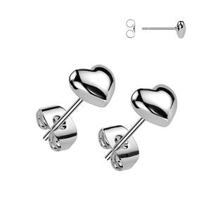 STAINLESS STEEL MINI HEARTS STUD EARRINGS