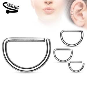 PLAIN D SHAPE HALF HOOP RING