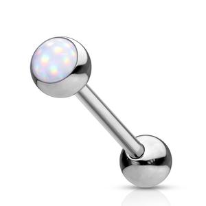 ILLUMINATING OPAL CENTRE TONGUE BAR - 16MM