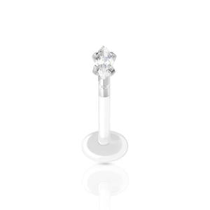 MINI CRYSTAL TEARDROP BIOFLEX LABRET