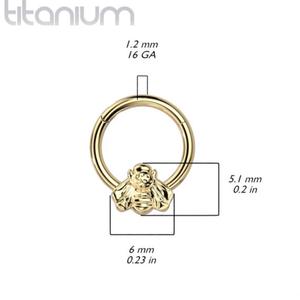 TITANIUM BUMBLE BEE HINGE CLOSE HOOP - 8MM