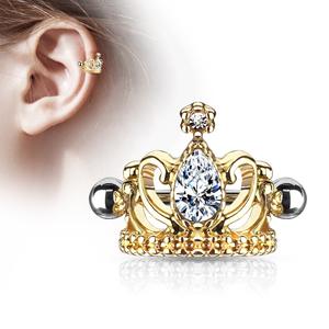 CRYSTAL CROWN HELIX CUFF BARBELL