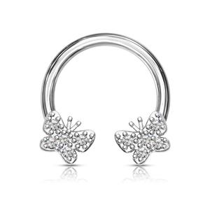 CRYSTAL BUTTERFLY CIRCULAR BARBELL