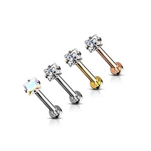 DAINTY CRYSTAL SQUARE MICRO FLAT BACK LABRET