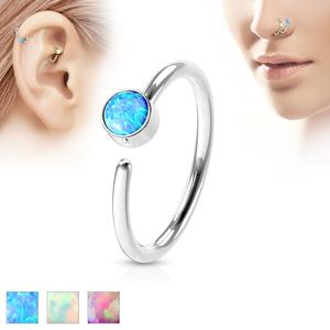 OPAL CENTRE BENDABLE NOSE RING - 8MM