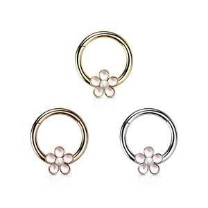 Enamel Flower segment hinged hoop