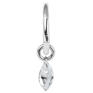 TITANIUM MINI CRYSTAL TEARDROP CHARM HOOP FOR ROOK, HELIX & MORE