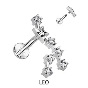 Silver CZ Zodiac Constellation Labret stud