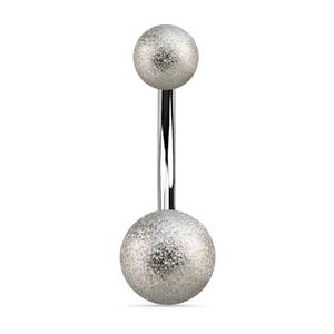 SILVER GLITTER BALL BELLY BAR