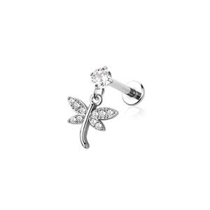 CRYSTAL DRAGONFLY CHARM FLATBACK LABRET