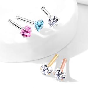 DAINTY MICRO CRYSTAL LOVE HEART STRAIGHT PRONG NOSE STUD