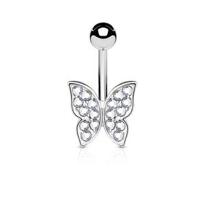 CRYSTAL BUTTERFLY BELLY BAR