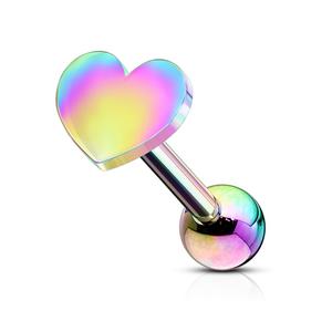 PLAIN SOLID LOVE HEART BARBELL- 6MM