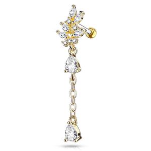 FLORAL CRYSTAL CHARM 6MM BARBELL FOR HELIX