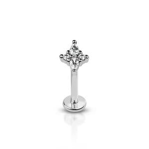 CRYSTAL BURST FLAT BACK LABRET STUD